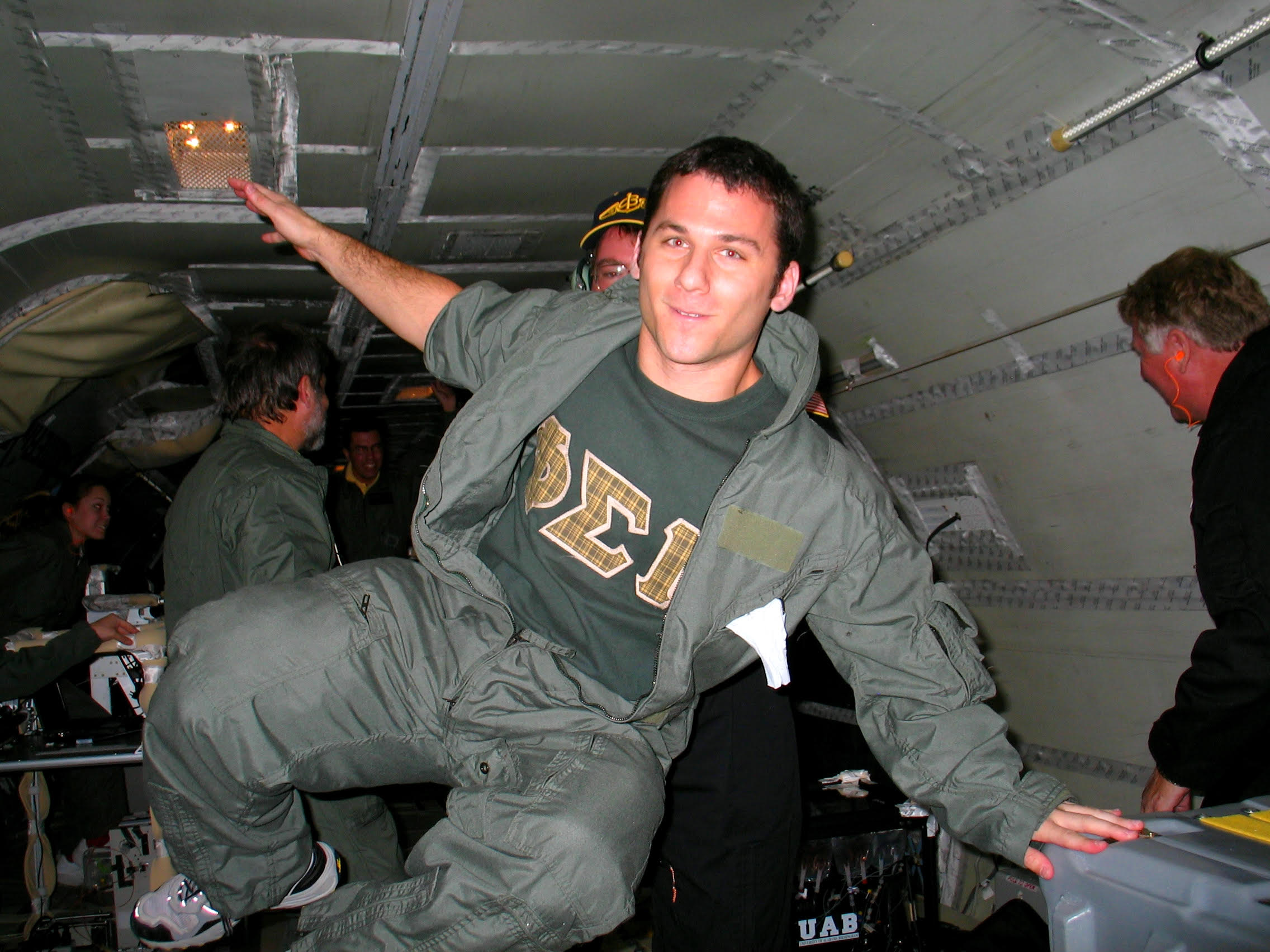 David Rubin in  Zero Gravity wearing Phi Sigma Pi letters