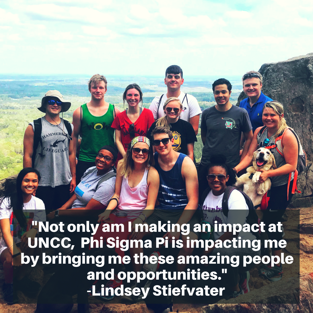 Eta Xi Chapter Members on a hike.