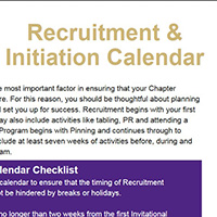 Recruitment and Initiation Calendar