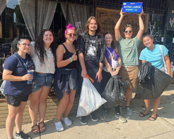 Members of the Alpha Epsilon Chapter during an Adopt A Spot event.