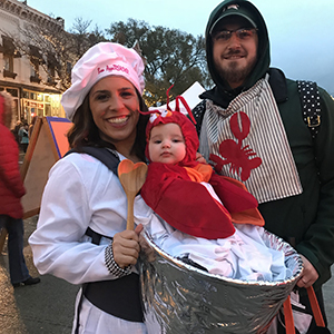 Sarah in costume with family