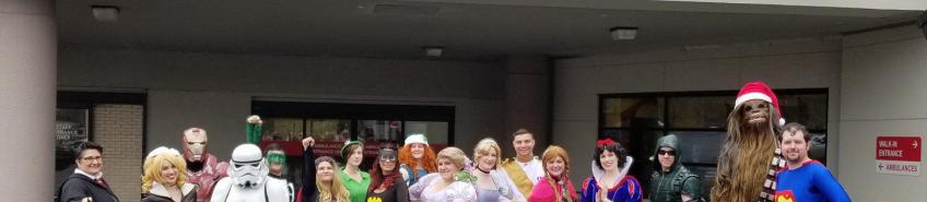Cosplay Collective in front of the Children's Hospital