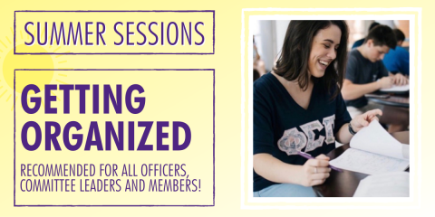 Summer Sessions: Getting Organized Graphic